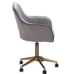Büro Drehstuhl aus Samt in Grau - Horn