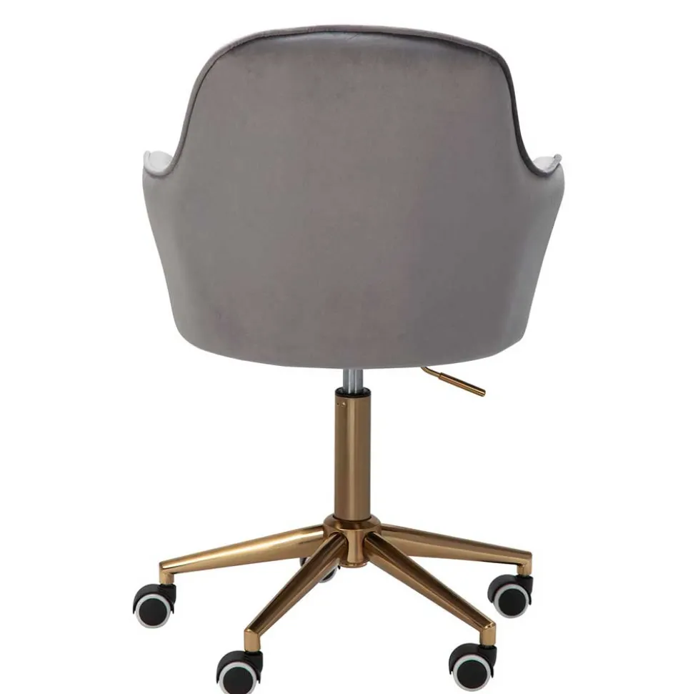 Büro Drehstuhl aus Samt in Grau - Horn