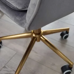 Büro Drehstuhl aus Samt in Grau - Horn