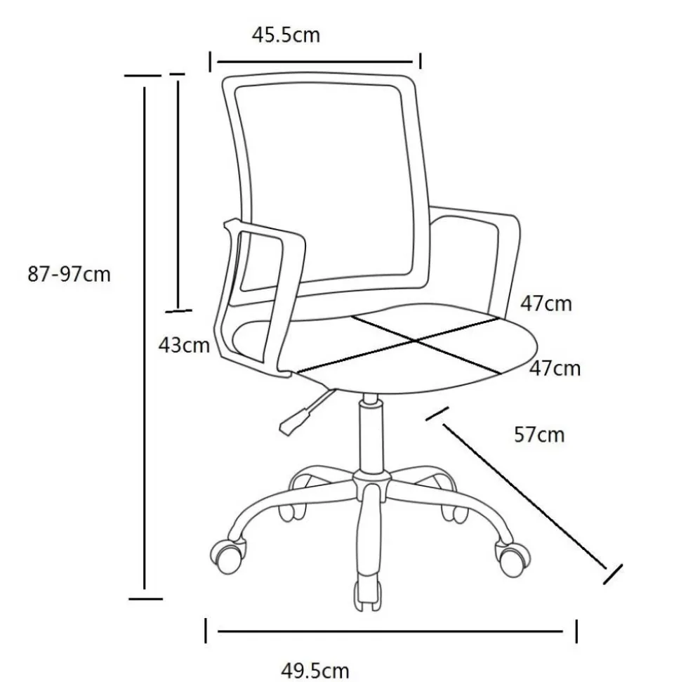 Büro Drehstuhl in Grau & Chrom - Albertoni