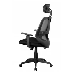 Büro Drehstuhl mit Kopfstütze in Schwarz - Joera