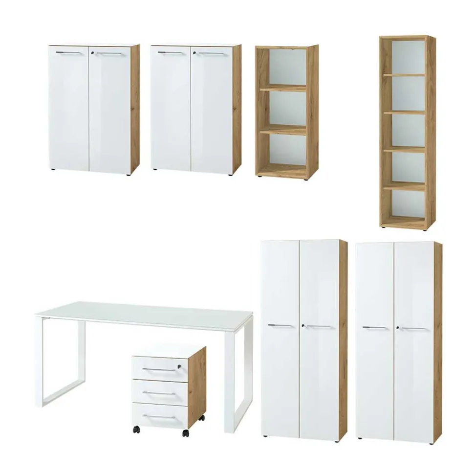 Büro Einrichtung Möbel Set - Laszlo (achtteilig)