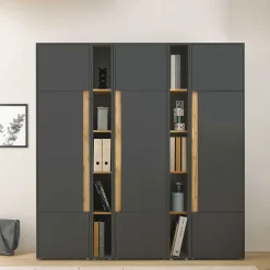 Büro Schrank- und Regalwand Set - Ahilav (fünfteilig)