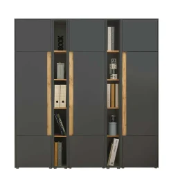 Büro Schrank- und Regalwand Set - Ahilav (fünfteilig)