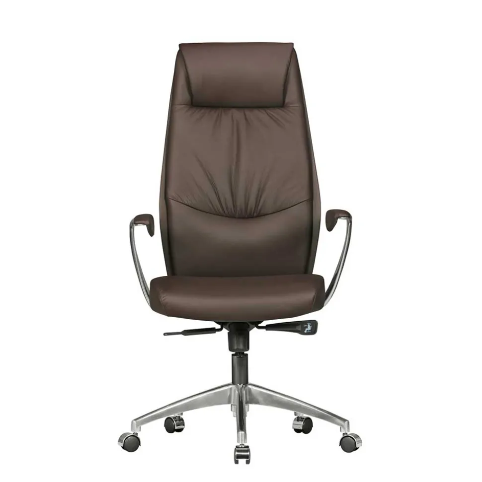 Büro Schreibtischsessel in Braun Leder - Mallavi