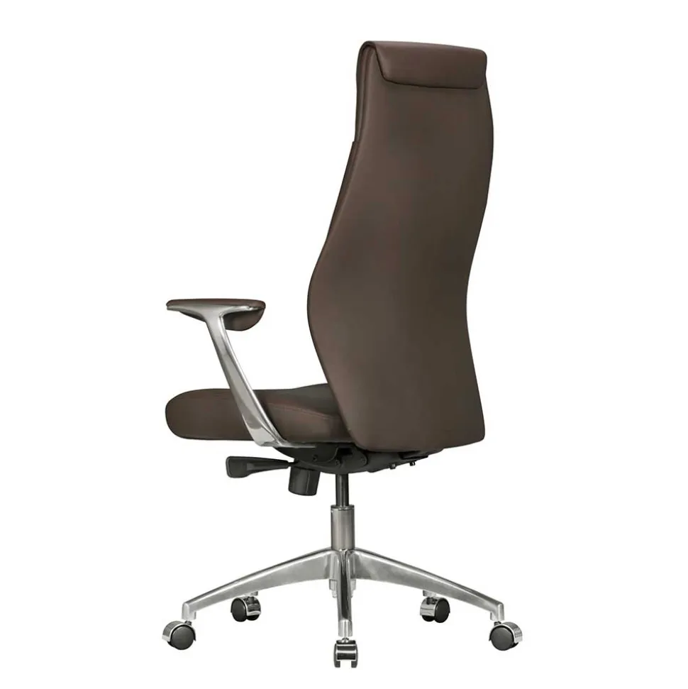 Büro Schreibtischsessel in Braun Leder - Mallavi