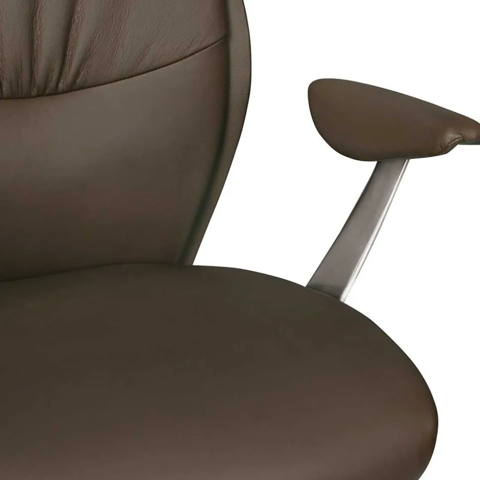 Büro Schreibtischsessel in Braun Leder - Mallavi