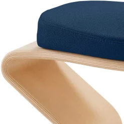 Bürohocker aus Holz mit Stoff in Blau - Alicudi