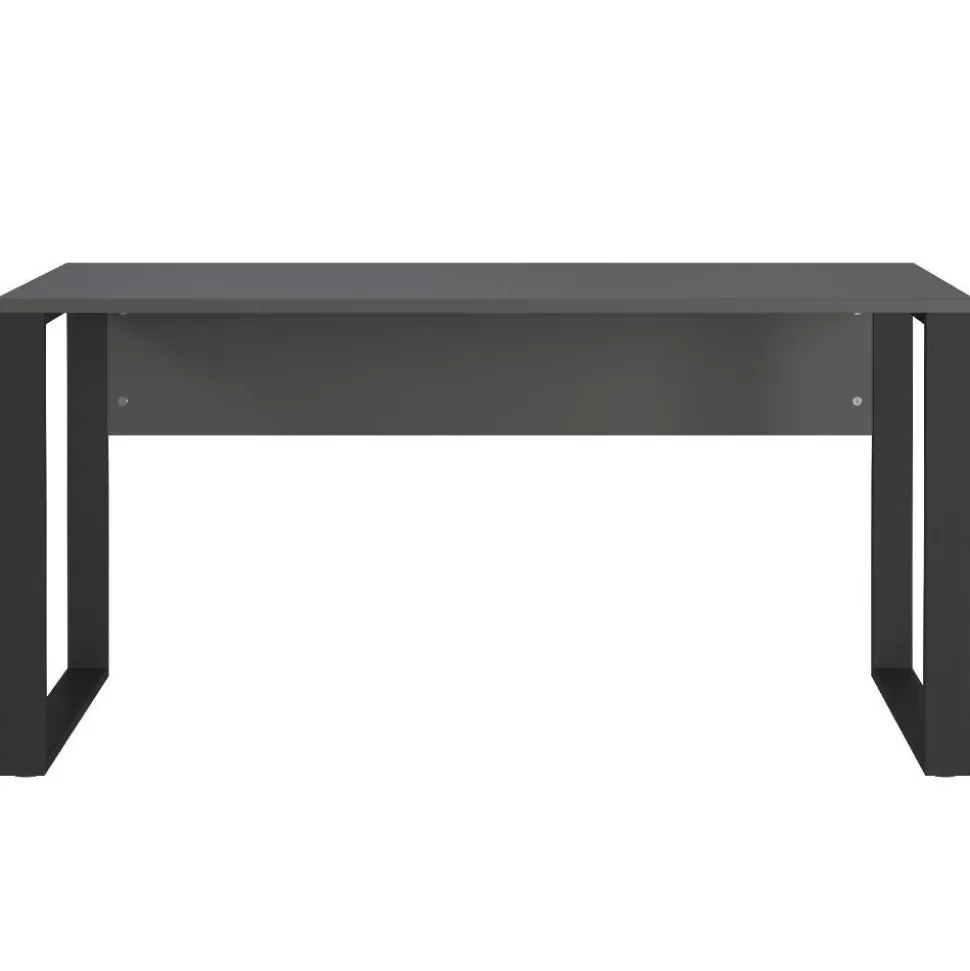 Bürotisch in Dunkelgrau mit Schwarz - Lacuva