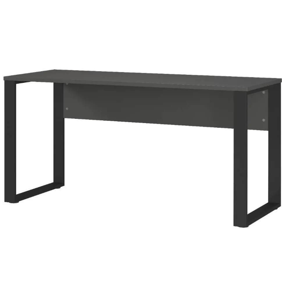 Bürotisch in Dunkelgrau mit Schwarz - Lacuva