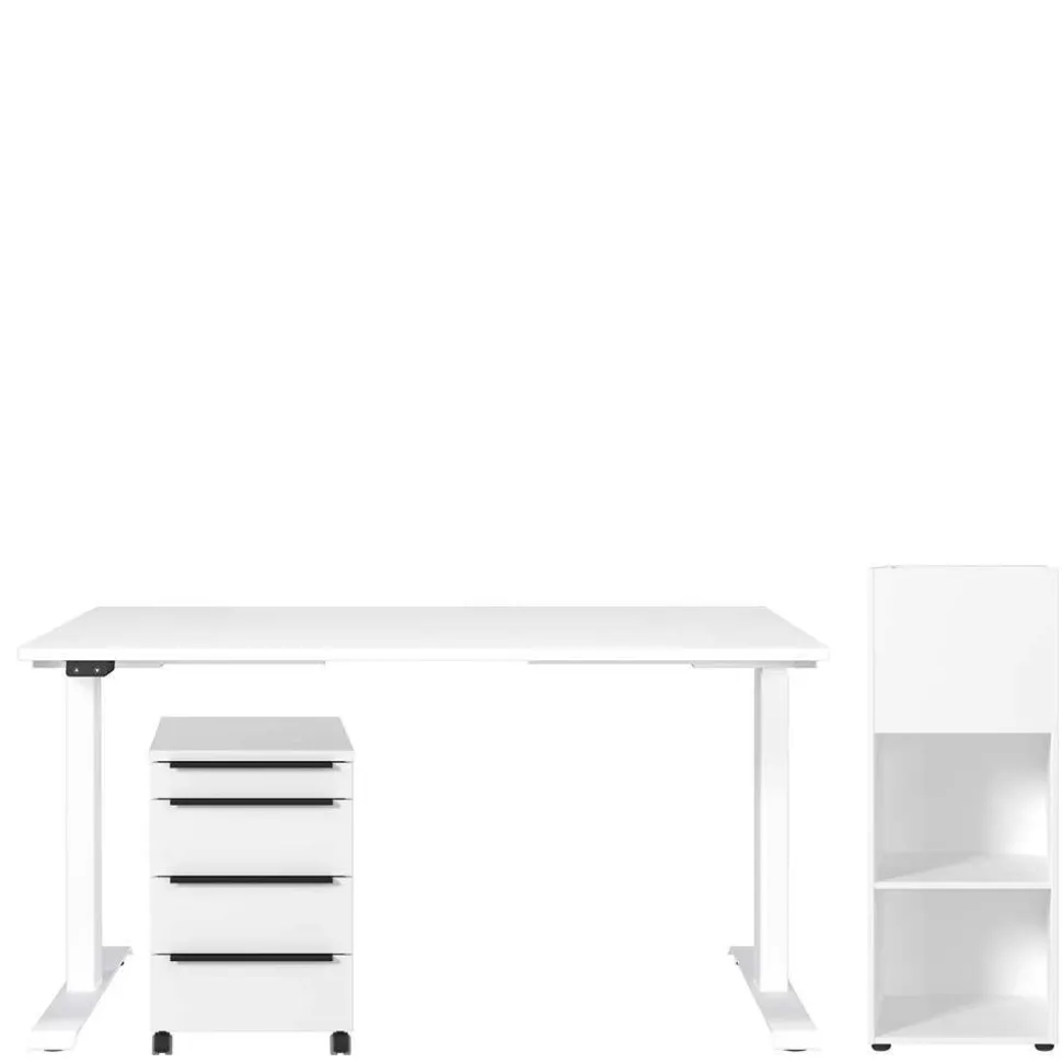 Bürotisch Kombination in Weiß - Sparkle (dreiteilig)