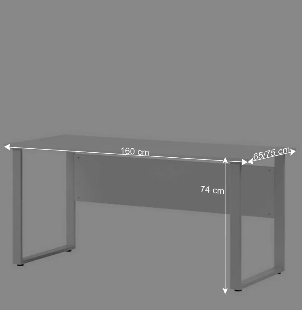 Bürotisch Schreibtisch in Lichtgrau - Bowsla