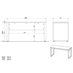 Bürotisch und Schränke Set - Casai (dreiteilig)