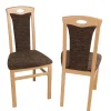 Buche Stühle mit Strukturstoff Masuza in Mocca Braun meliert (2er Set)