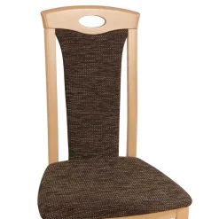 Buche Stühle mit Strukturstoff Masuza in Mocca Braun meliert (2er Set)