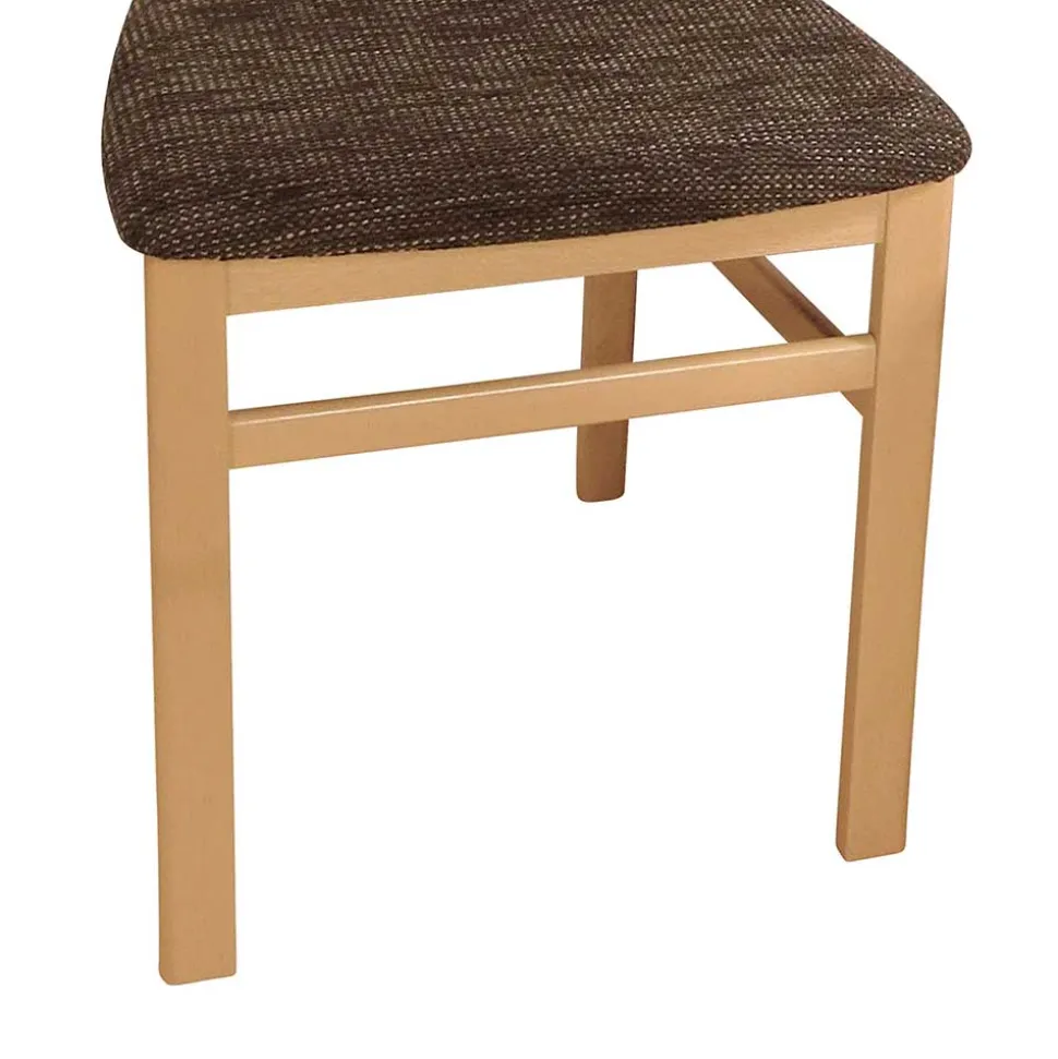 Buche Stühle mit Strukturstoff Masuza in Mocca Braun meliert (2er Set)