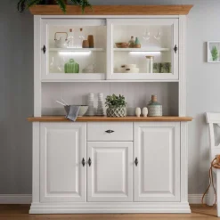Buffetschrank in Weiß & Eichefarben - Henry