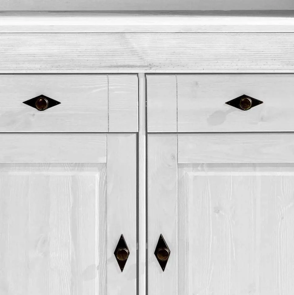 Buffetschrank Satumare in Weiß Kiefer teilmassiv