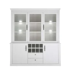 Buffetschrank Vitrine in weißer Holzoptik Pinie - Liancos