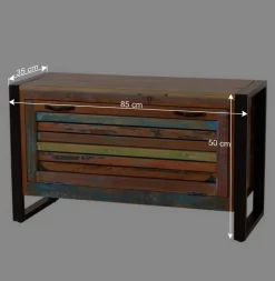 Bunte Flurmöbel im Shabby Chic - Vosbadus (vierteilig)