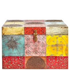 Bunte Holztruhe im Orientalischen Stil - Lilano