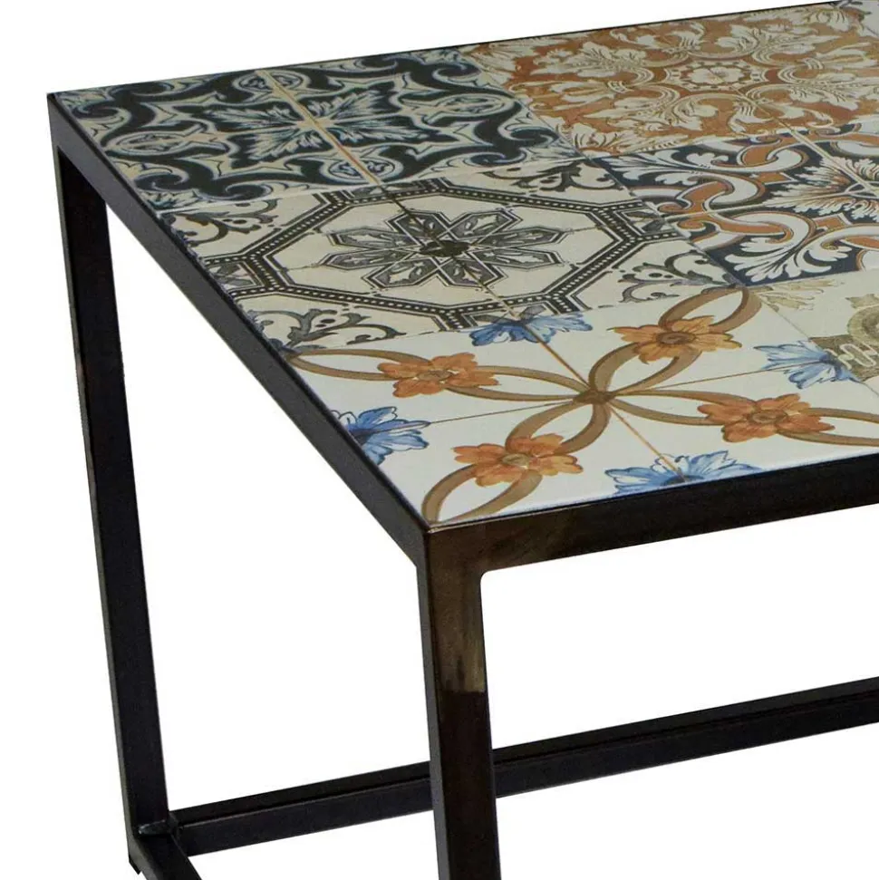 Bunter Keramiktisch mit Bügel-Gestell - Fantast