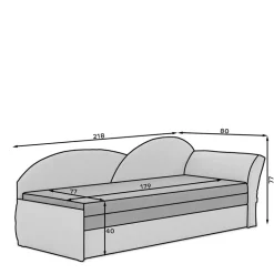 Chaiselongue mit Bettfunktion in Grün und Blau - Relisa