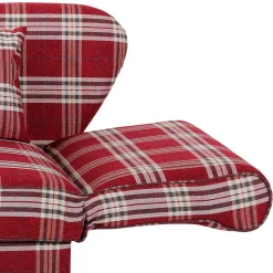 Chaiselongue mit Karomuster in Rot Weiß - Apel