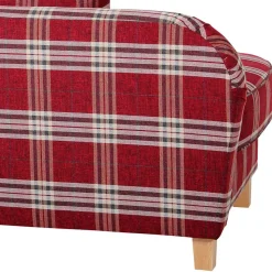 Chaiselongue mit Karomuster in Rot Weiß - Apel