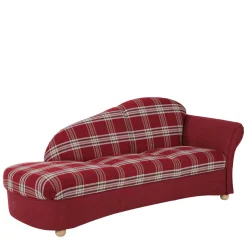 Chaiselongue mit Karostoff in Rot - Lyatea