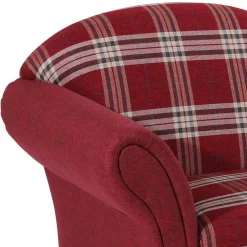 Chaiselongue mit Karostoff in Rot - Lyatea