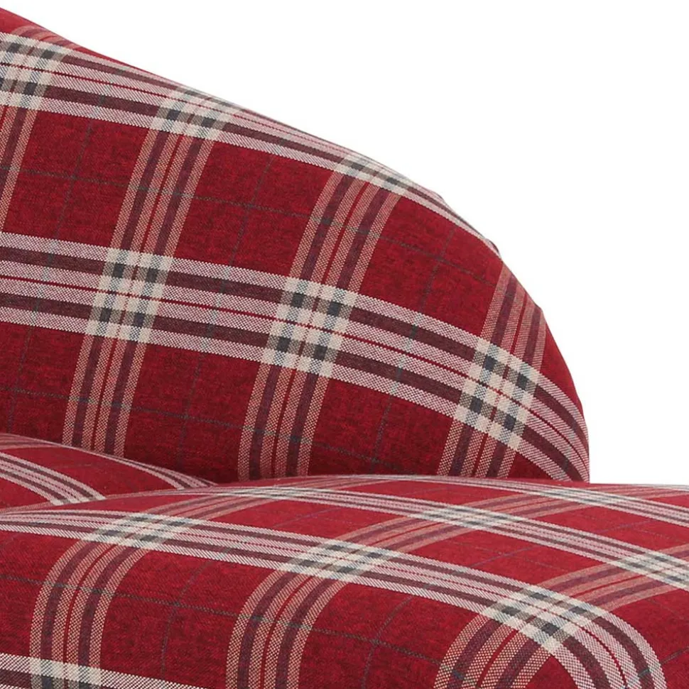 Chaiselongue mit Karostoff in Rot - Lyatea