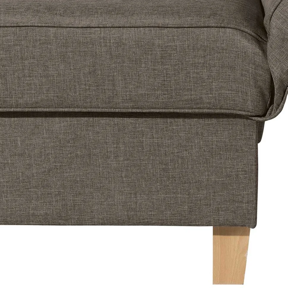 Chaiselounge in Beigegrau mit Buche - Senade