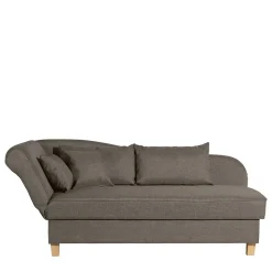 Chaiselounge in Beigegrau mit Buche - Senade