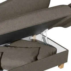 Chaiselounge in Beigegrau mit Buche - Senade