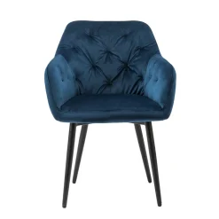 Charmanter Armlehnenstuhl mit Samt in Blau - Coridar