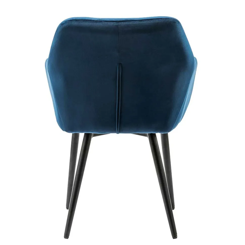 Charmanter Armlehnenstuhl mit Samt in Blau - Coridar
