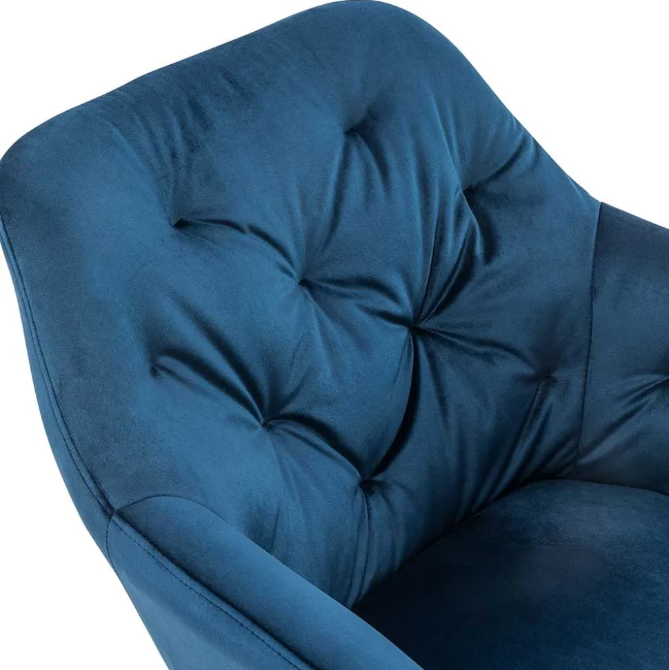 Charmanter Armlehnenstuhl mit Samt in Blau - Coridar