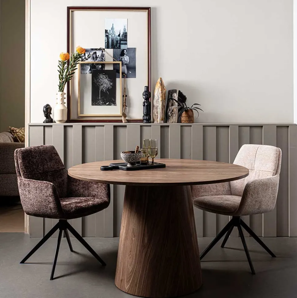 Chenille Armlehnenstühle mit Drehgestell - Abruzzia