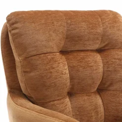 Chenille Armlehnenstuhl in Ockergelb - Martinus (2er Set)