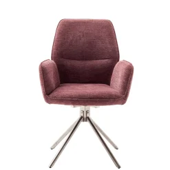 Chenille Drehstühle in Altrosa - Veron (2er Set)