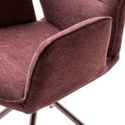 Chenille Drehstühle in Altrosa - Veron (2er Set)