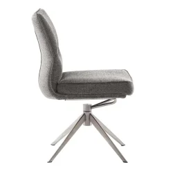 Chenille Esszimmerstuhl um 360 Grad drehbar - Padira (2er Set)