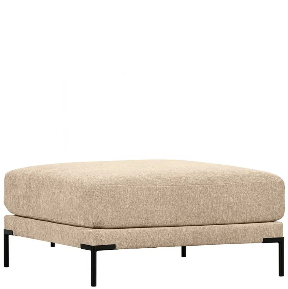 Chenille Hocker in Beigegrau Melange - Paola