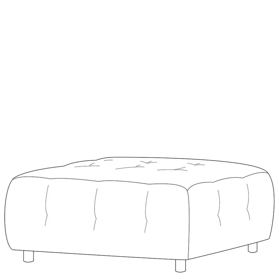 Chenille Polsterhocker in Graugrün - Aramato