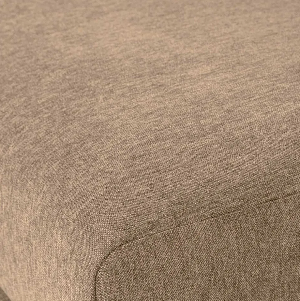 Chenille Polsterhocker in Champagner - Icoleran