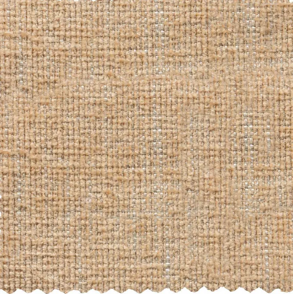 Chenille Polsterhocker in Champagner - Icoleran