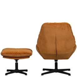 Chenille Relaxsessel in Ocker - Zinatella (zweiteilig)