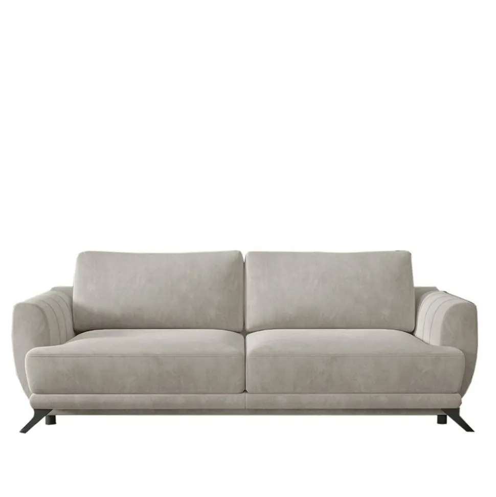 Chenille Schlafcouch in Beige - Bravassa