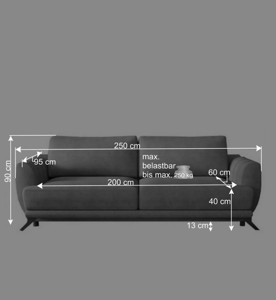 Chenille Schlafcouch in Beige - Bravassa